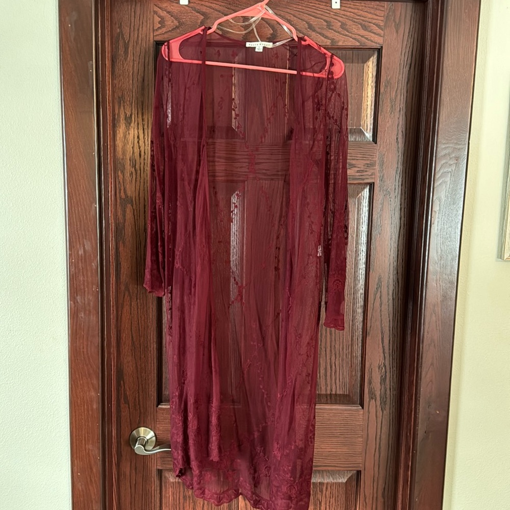 Haute Monde mesh long kimono